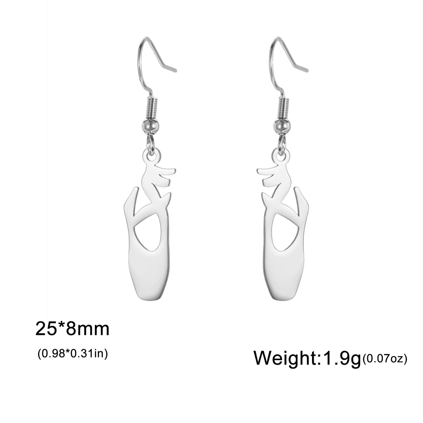 Elegant Ballet Shoe Earrings