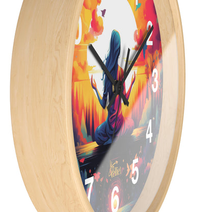 Sunset Lotus Yoga Wall Clock