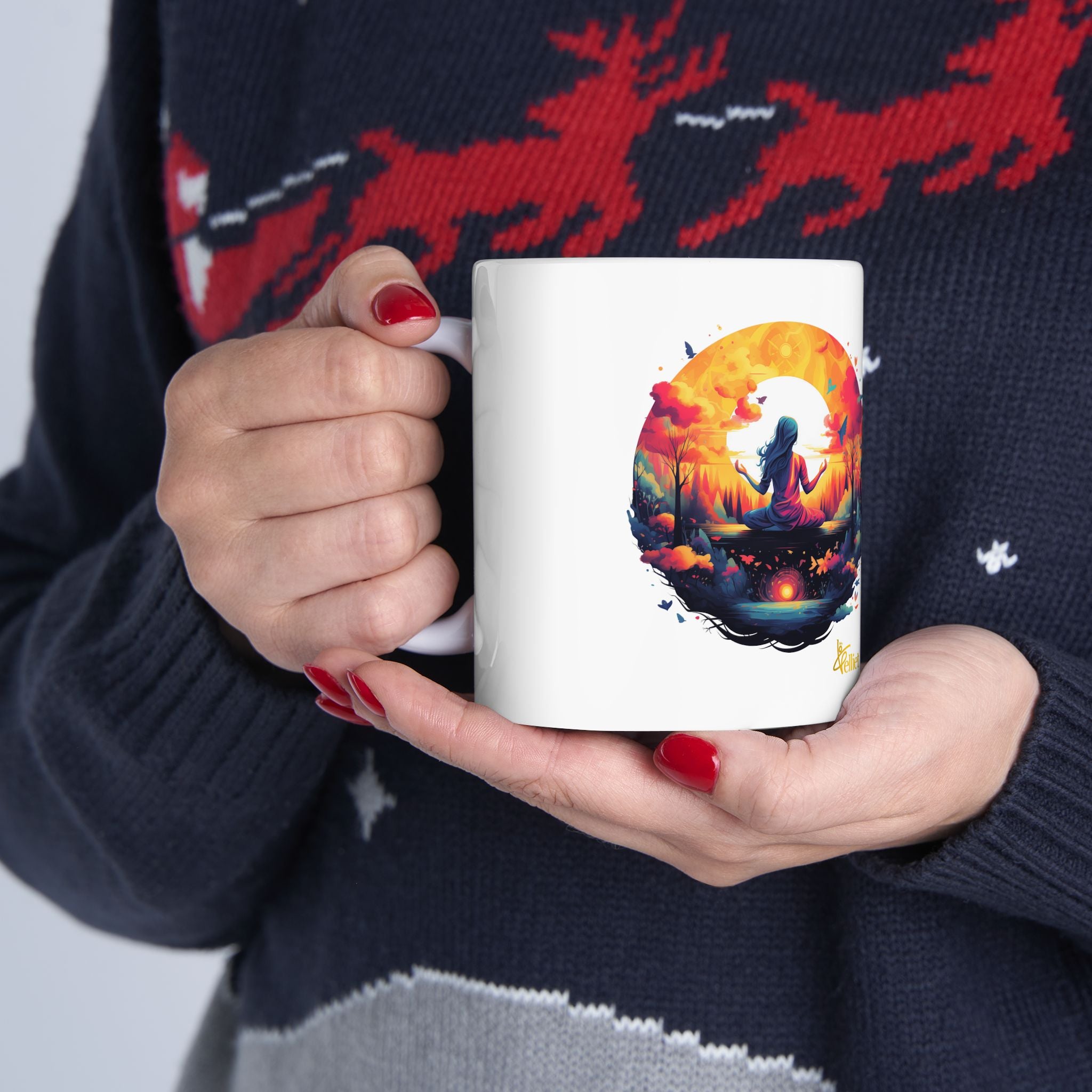 Taza de cerámica Sunset Lotus Yoga
