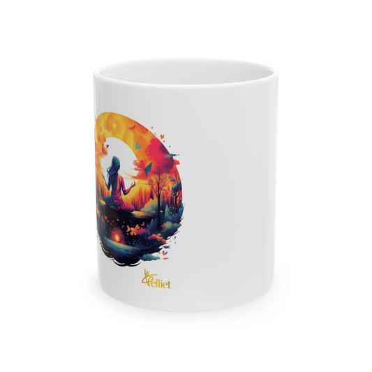 Taza de cerámica Sunset Lotus Yoga