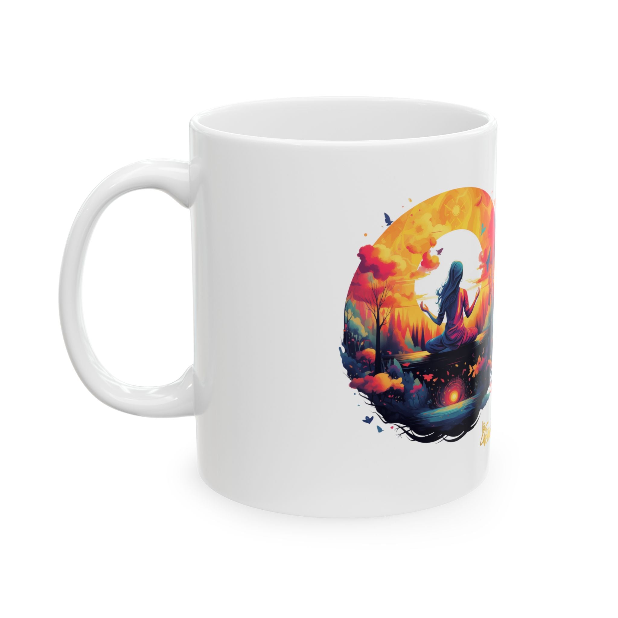 Taza de cerámica Sunset Lotus Yoga