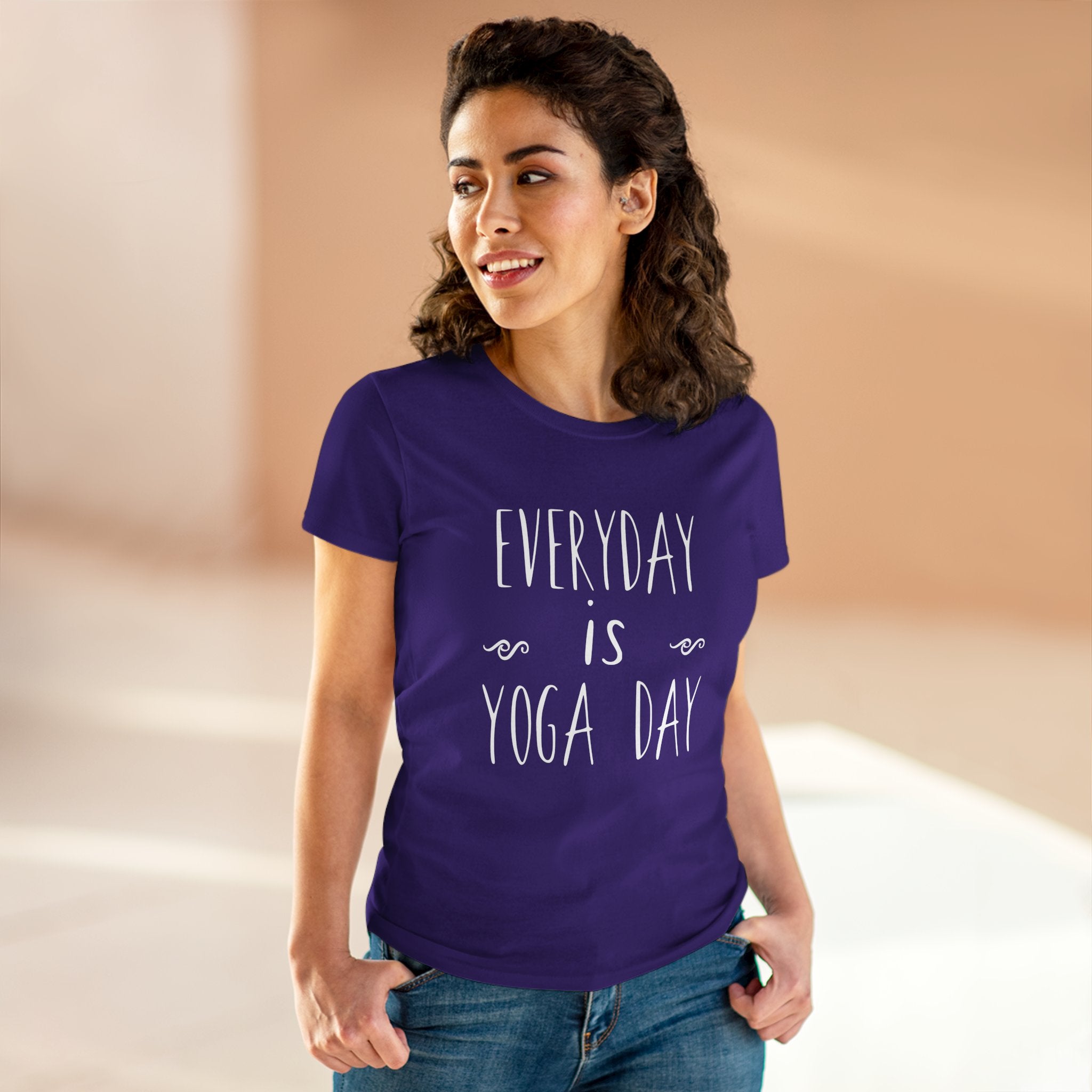Camiseta de algodón de peso medio para mujer