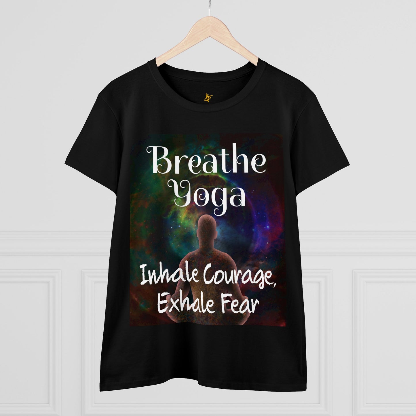 Breath Yoga Camiseta de algodón de peso medio para mujer