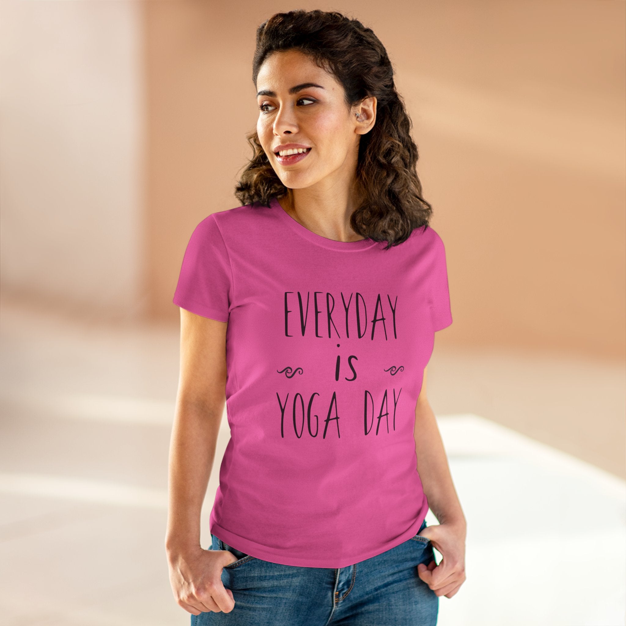Camiseta de algodón de peso medio para mujer
