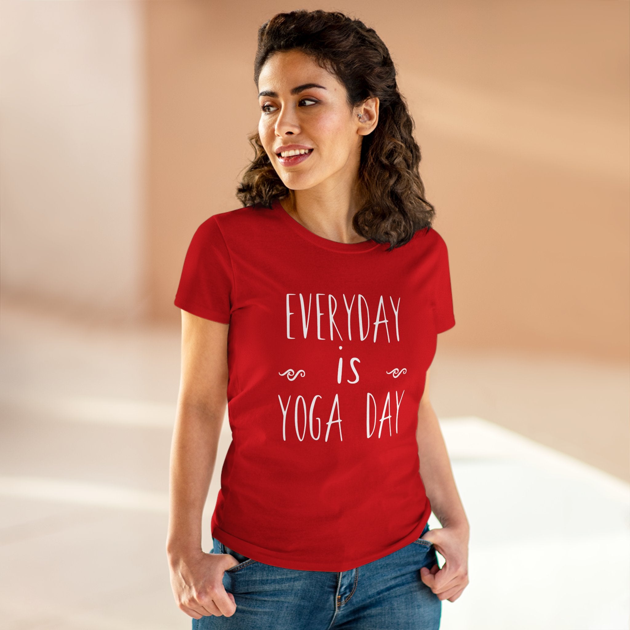 Camiseta de algodón de peso medio para mujer