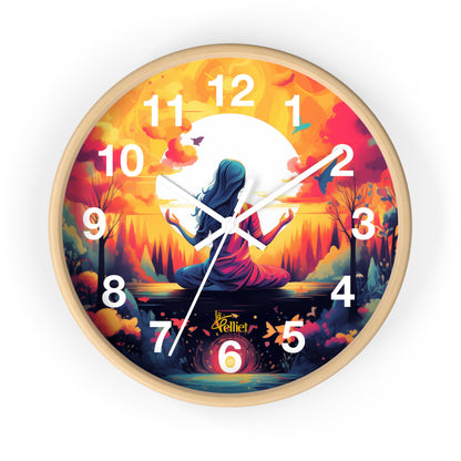 Sunset Lotus Yoga Wall Clock