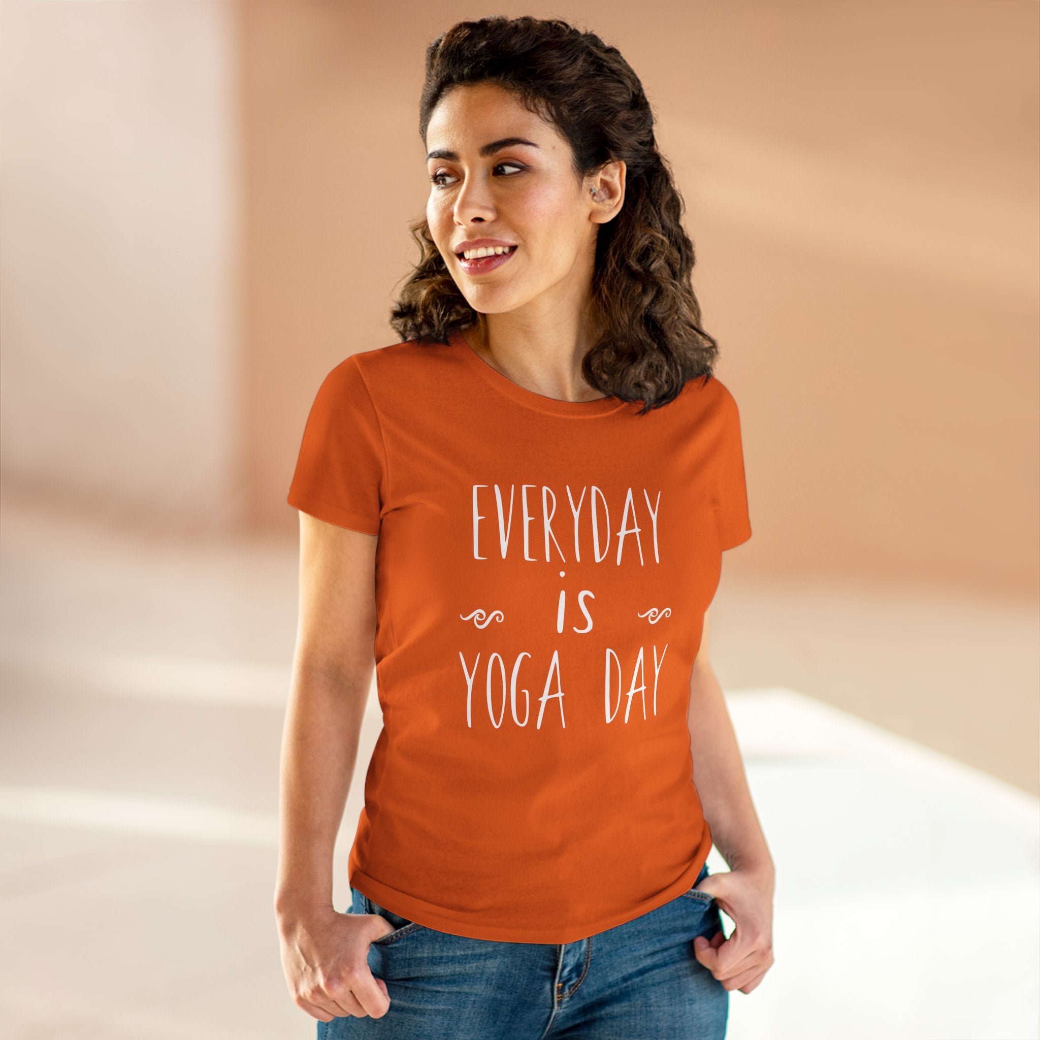 Camiseta de algodón de peso medio para mujer