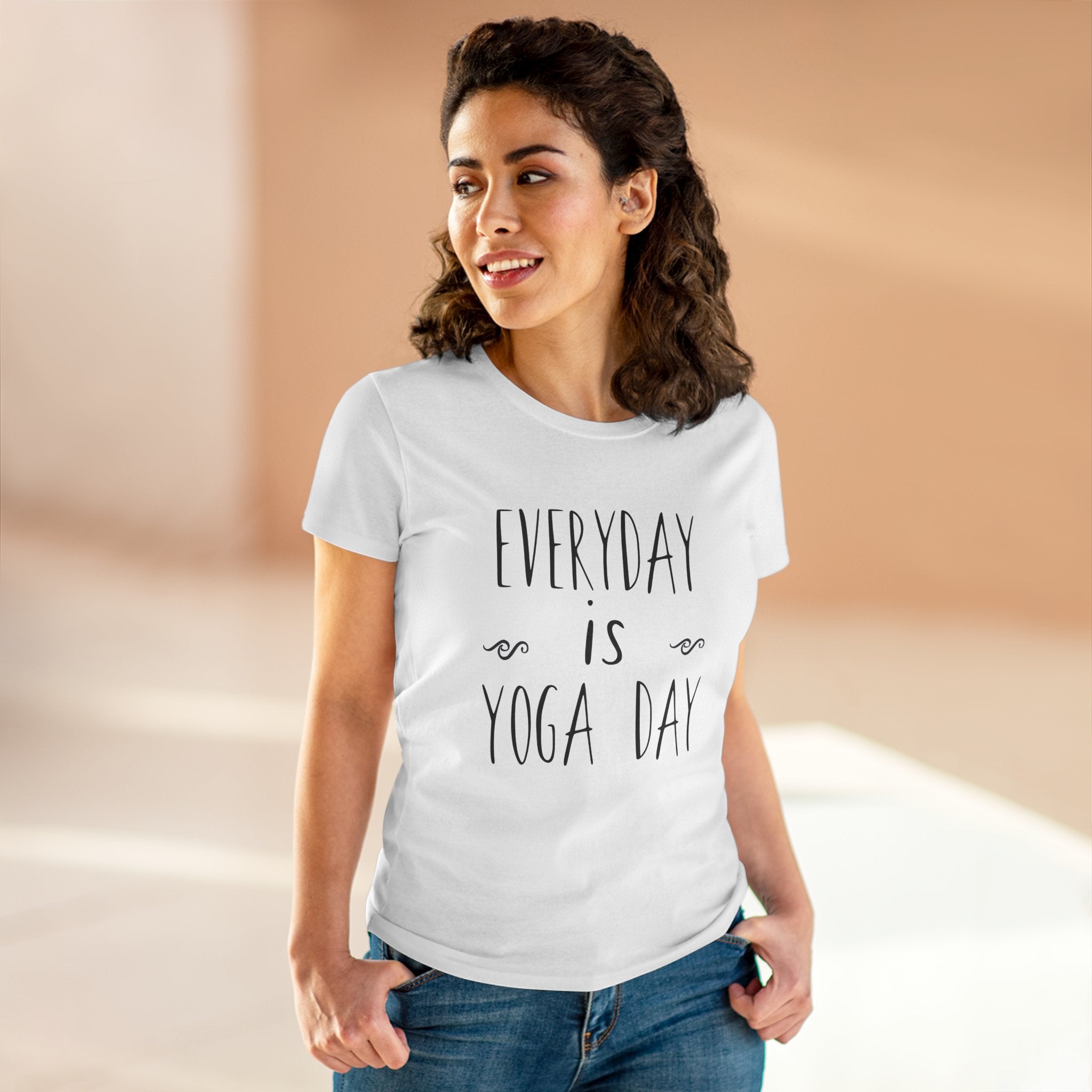 Camiseta de algodón de peso medio para mujer