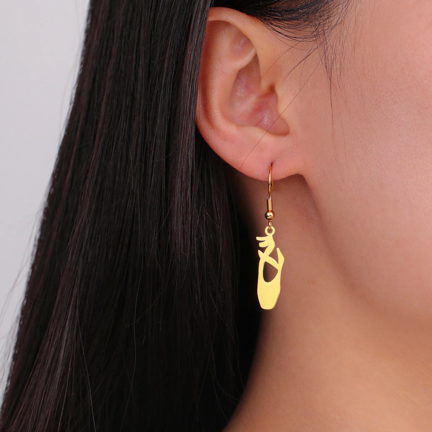 Elegant Ballet Shoe Earrings