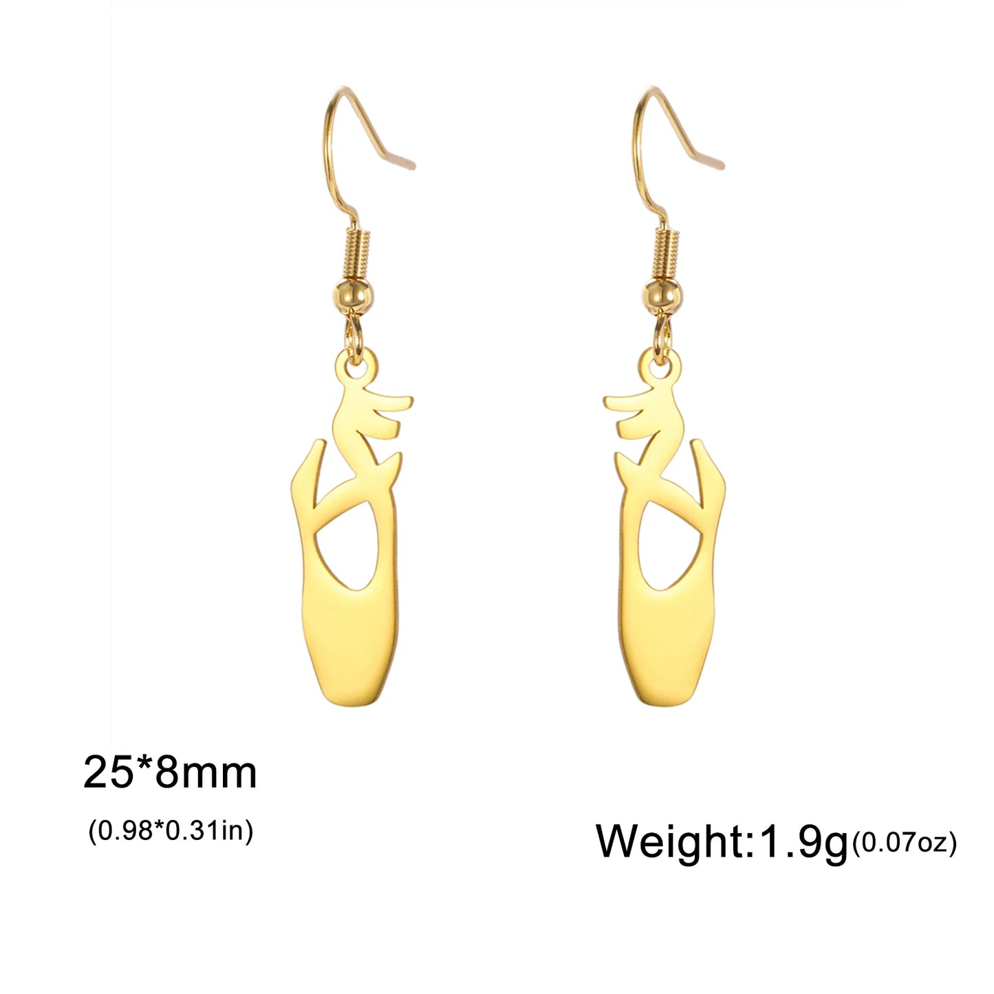 Elegant Ballet Shoe Earrings
